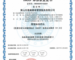 HACCP認證證書